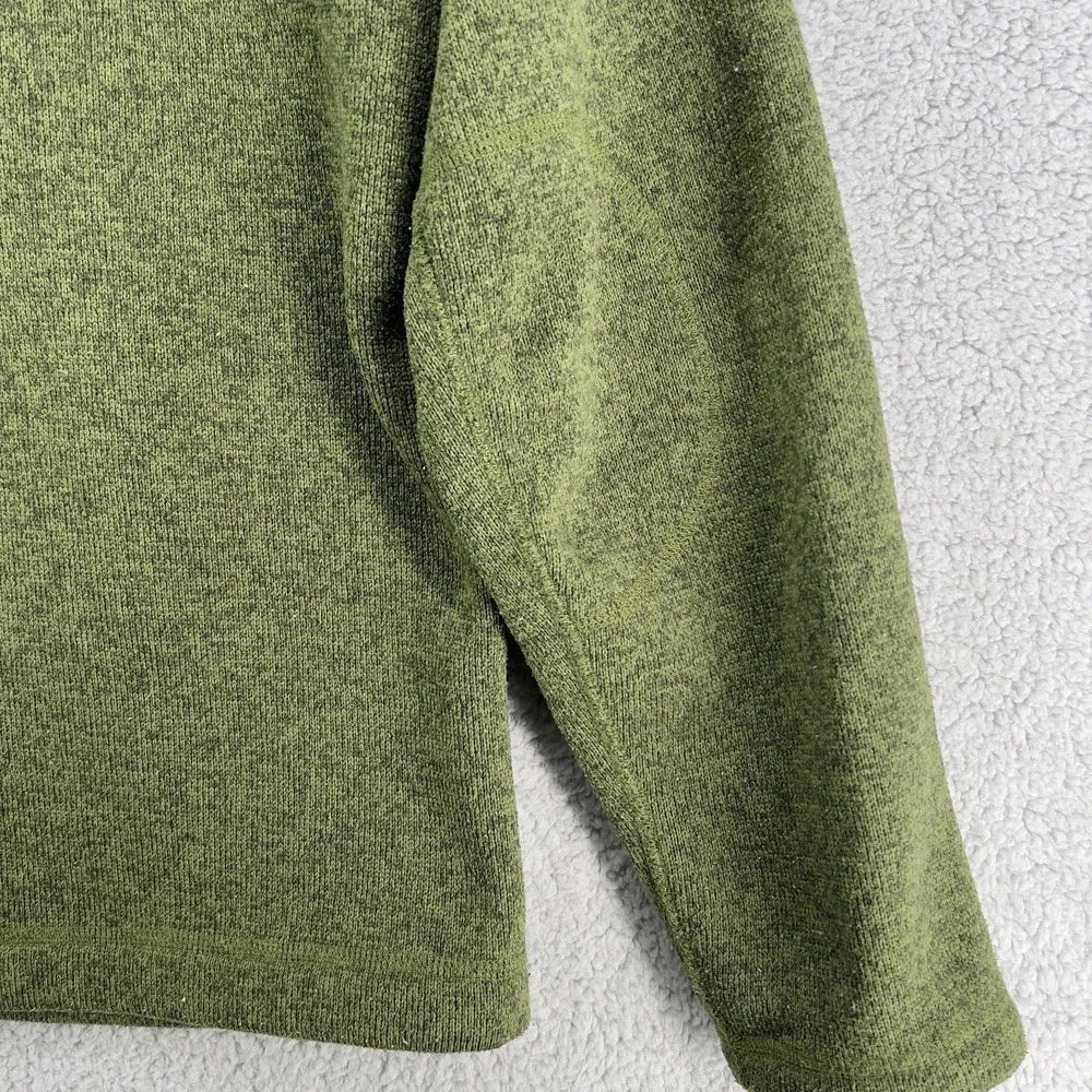 The North Face Sweater Men Large Green Gordon Lyons 1/4 Zip Knit Fleece Pullover